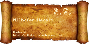 Milhofer Harald névjegykártya